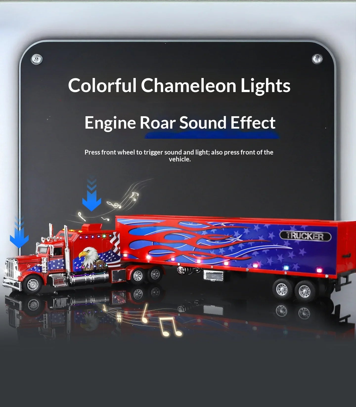 1:24 389 Platform Trailer Container Transport Tow Truck Toy Car For Diecast Vehicle Model Collection Gift Boy