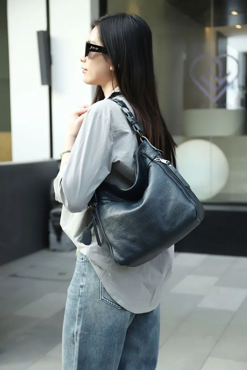 2025 Luxury Women's Handbag - Genuine Cow Leather, Large Capacity & Versatile Shoulder/Crossbody/Tote Commuting Bag