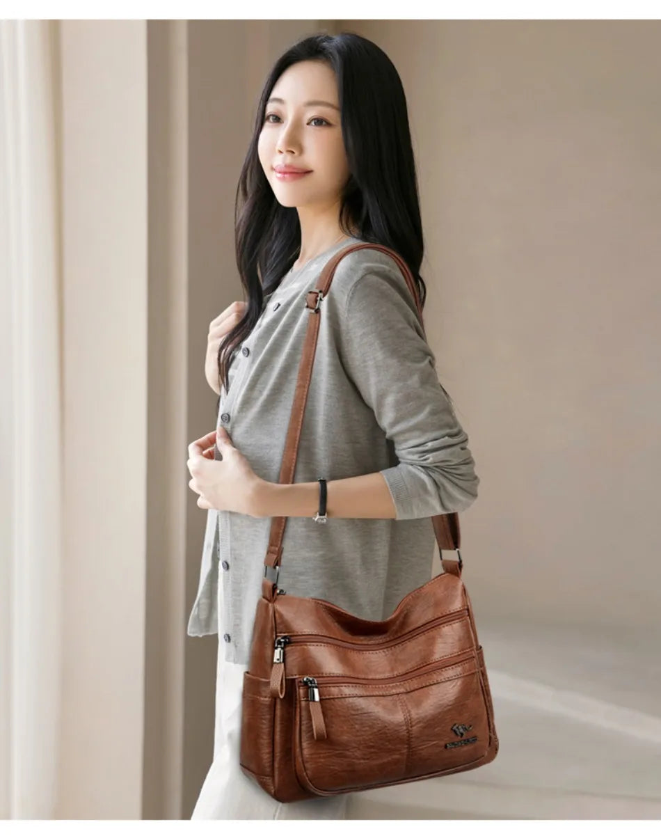 Luxury Crossbody Bags for Women New High Quality Soft Leather Handbags Purses Designer Casual Shoulder Messenger Bags Sac A Main
