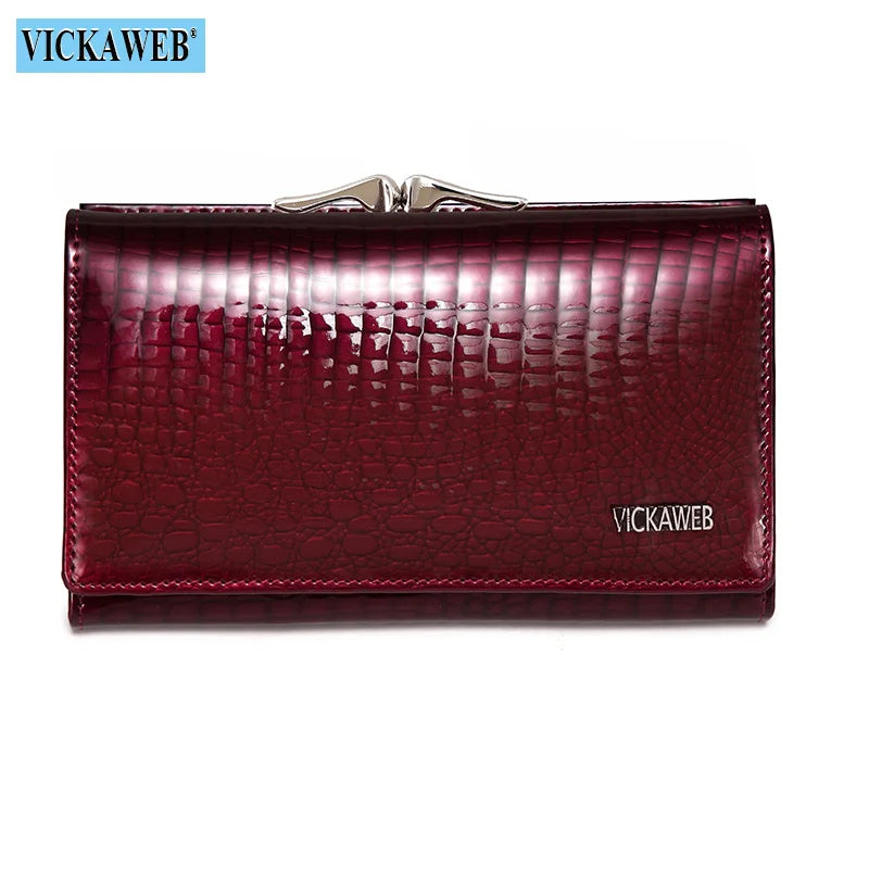 Free Gift Women Genuine Leather Short Wallet Female Fashion Purses Ladies Alligator Hasp & Zipper Small Coin Bag AE2155
