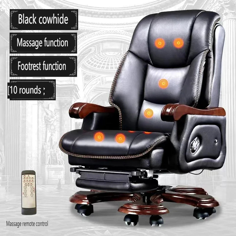 #i Chinese Boss Chair Business leather CEO Office chair with massage pedal, lie down,ergonomics
