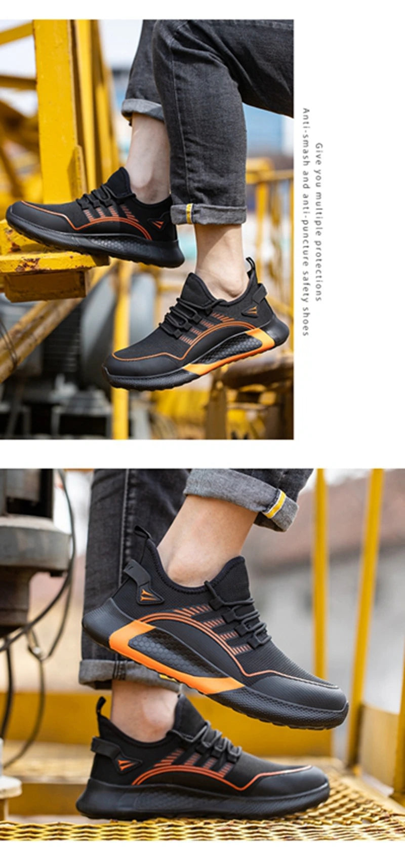New Breathable Lightweight Work Shoes Comfortable Soft Safety Shoes European Standard Safety Shoes Sport Safety Steel-Toed Shoes