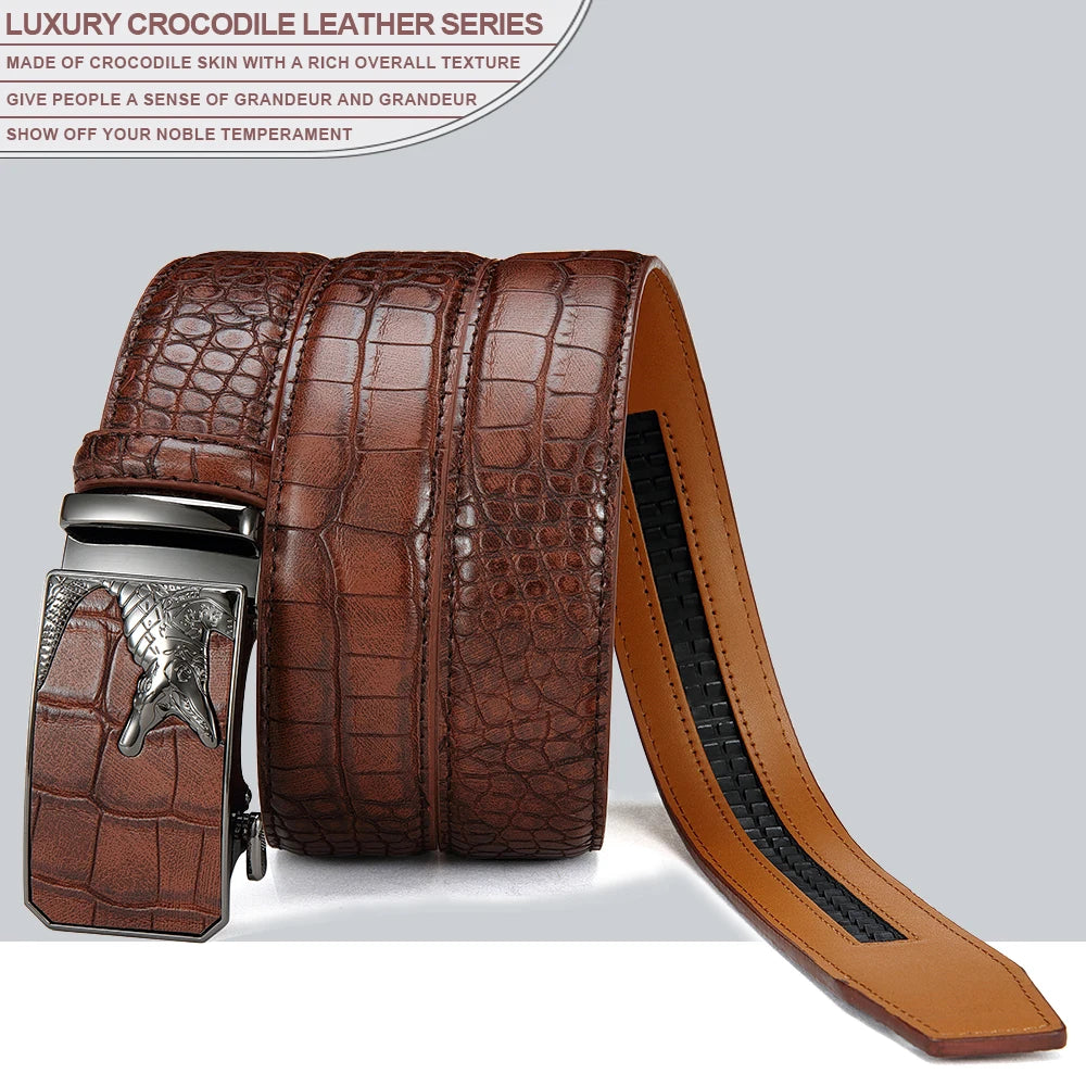 Men's PU Leather Belt Fashion Automatic Buckle Belt for Popular Business High Quality Male Belt