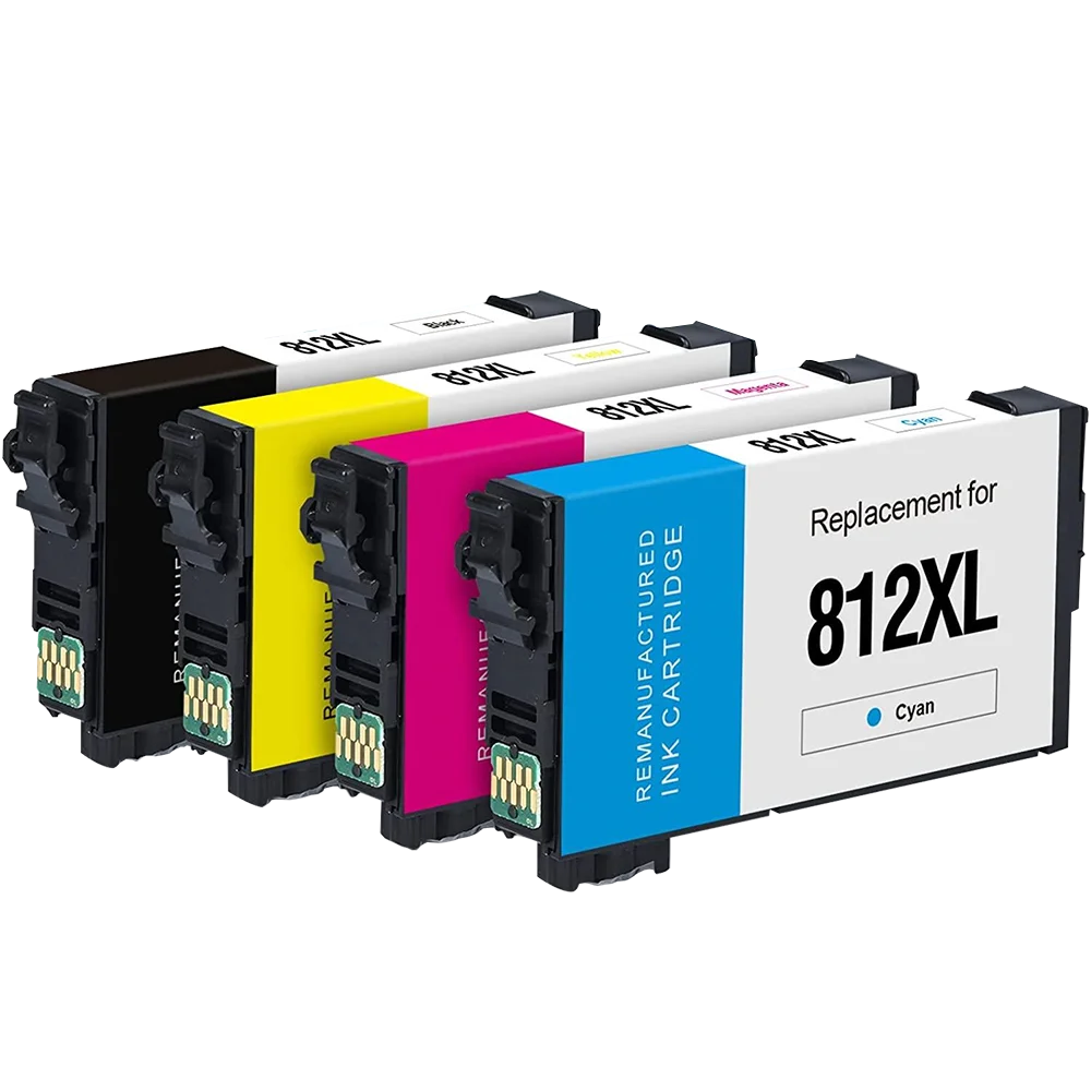 812XL with Upgrade chip Ink Cartridge for Epson 812 T812 XL Ink to use Workforce Pro WF-7820 WF-7840 WF-7310 EC-C7000 Printer