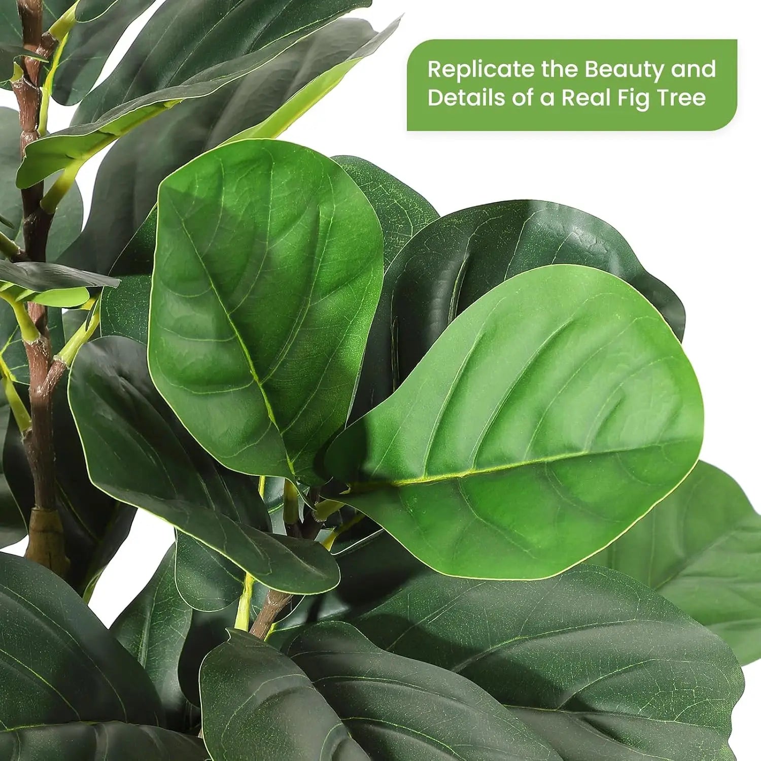 5/6/7 FT Artificial Fiddle Leaf Fig Tree with Pot Faux Trees with Artificial Plants Fiddle Leaves Greenery Fake Tree for Home