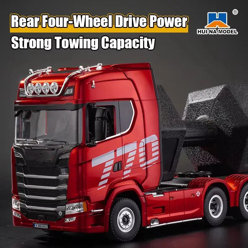 Huina 1501 770S Rc Car Tractor 19Ch Remote Control Trailer Truck 1/18 Engineering Vehicle with Light Sound Toys Christmas Gifts