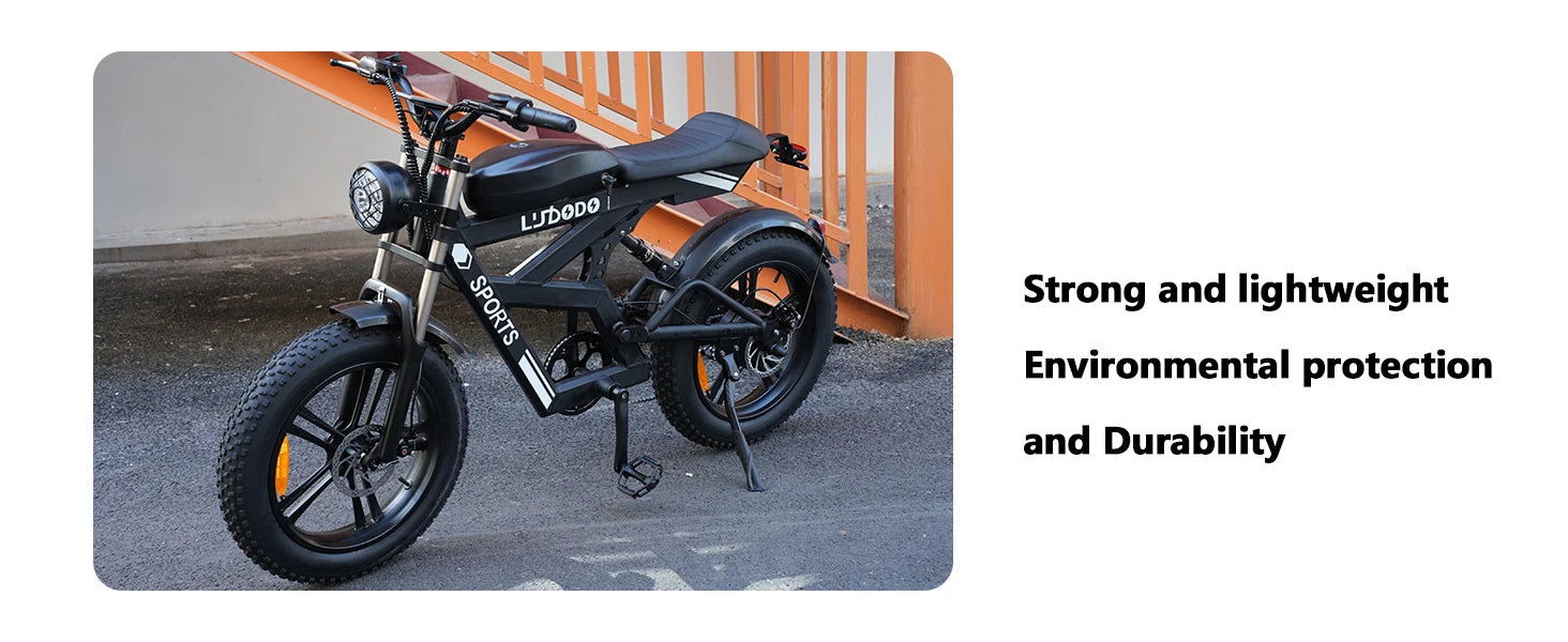 Electric Bike for Adults,1500W Peak,35MPH,48V 816Wh Battery,MAX 75Miles Electric Motorcycle,20'' Fat Tire Dirt Bike,7-Speed Bike