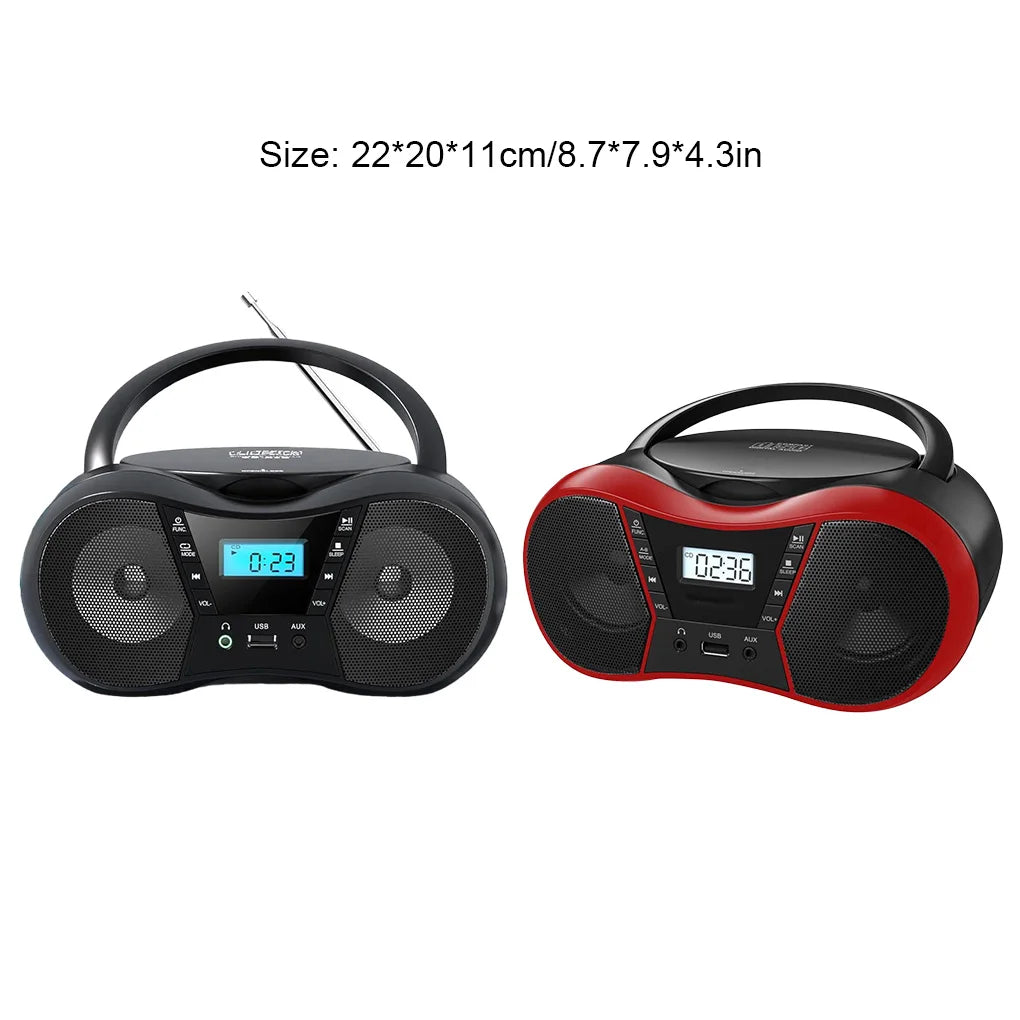 Portable CD Player Bluetooth Boombox CD Player AM/FM Radio Stereo Player, Compatible For CD/CD-R/RW Radio For Home