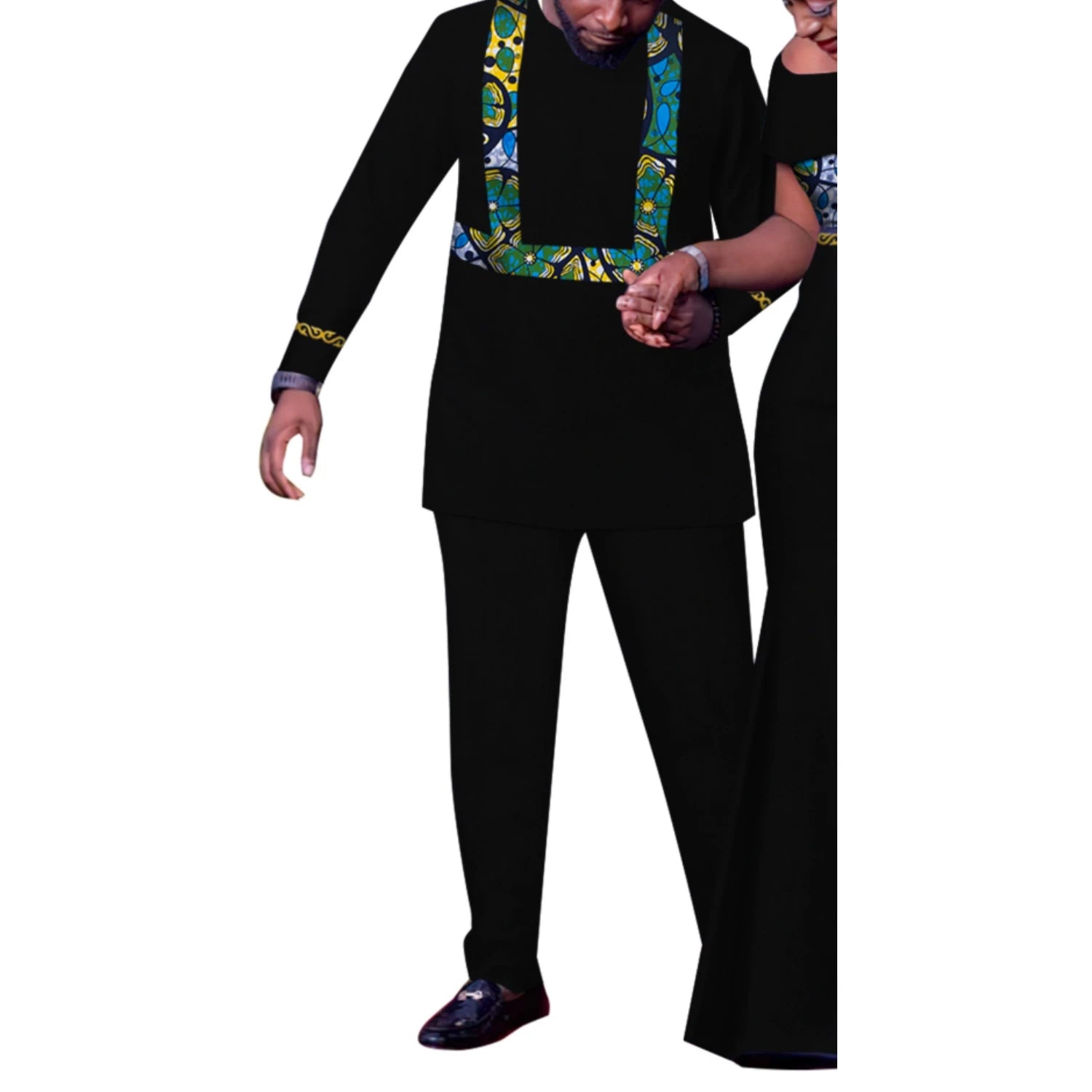 African Couple Outfits Match Sets Dashiki African Mens suit and Dresses for Women Party Couple Clothing WYQ905