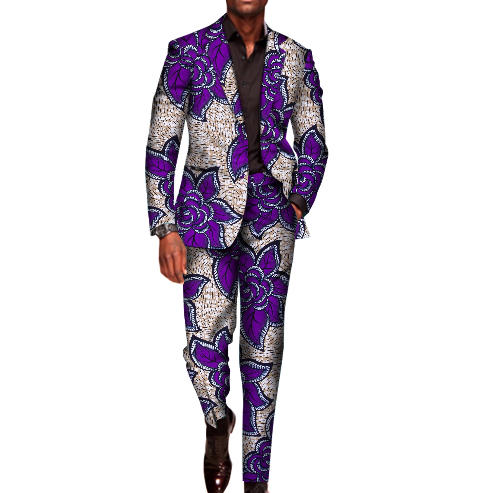 2 Pieces Set for Men Traditional Africa Clothing Pants Suits Men Party Long Sleeve Blazer Suits Plus Size African Outfits WYN602