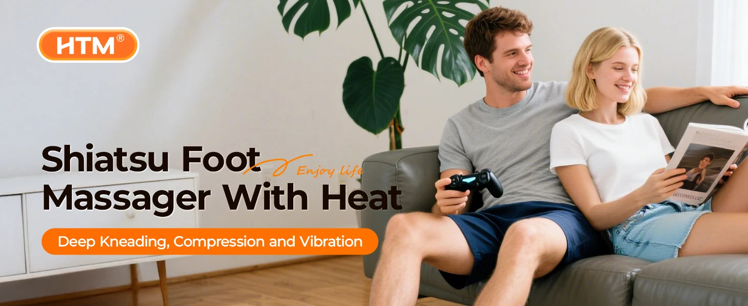 Shiatsu Foot Massager Heat Compression Vibration 4 Modes 5 Intensities Home Spa Gift For Muscle Relief Foot Care Health Machine