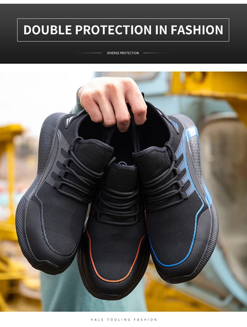 New Breathable Lightweight Work Shoes Comfortable Soft Safety Shoes European Standard Safety Shoes Sport Safety Steel-Toed Shoes
