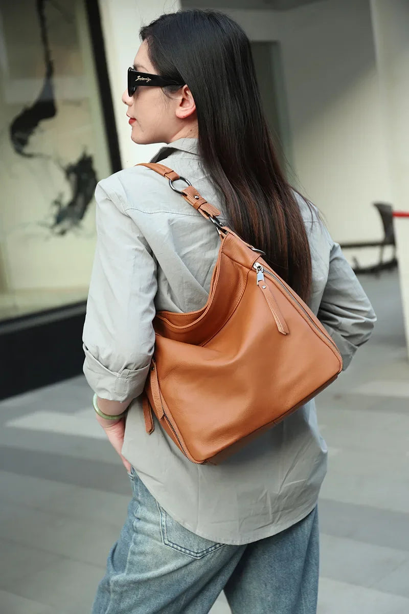 2025 Luxury Women's Handbag - Genuine Cow Leather, Large Capacity & Versatile Shoulder/Crossbody/Tote Commuting Bag