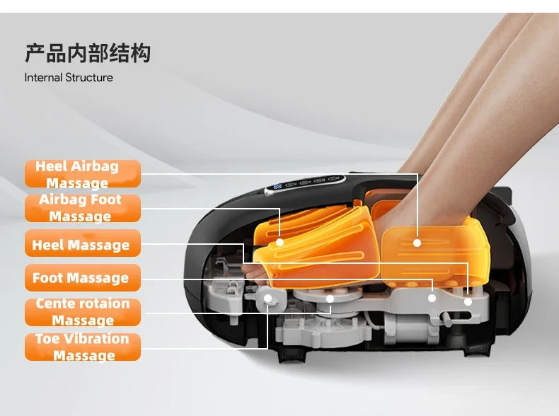 Jinkairui Automatic Foot Massage Machine with Fully Wrapped Rollers Sole Kneading Airbag Pressing Relaxation Foot Massager