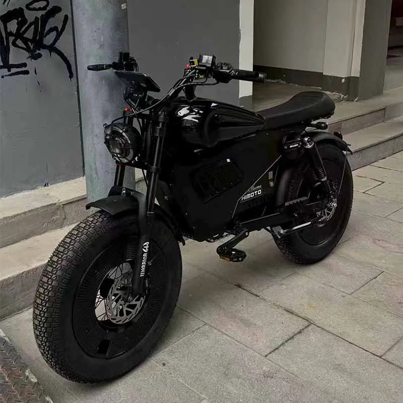 Black Warrior 3000W Motorbikes 60V45AH PC material tool kit with password lock Ebike 20 inch Off-road Fat Tyre Electric Bike