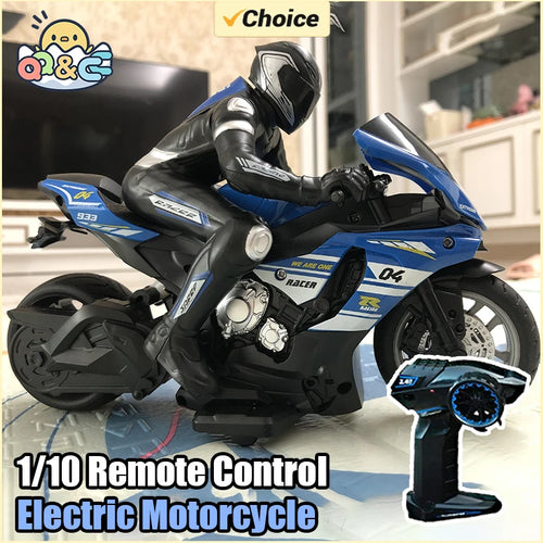 1/10  Electric Motorcycle RC Cars Scale High Speed Racing 4 Channels Remote Control Distance 35 Meters Off-Road Model