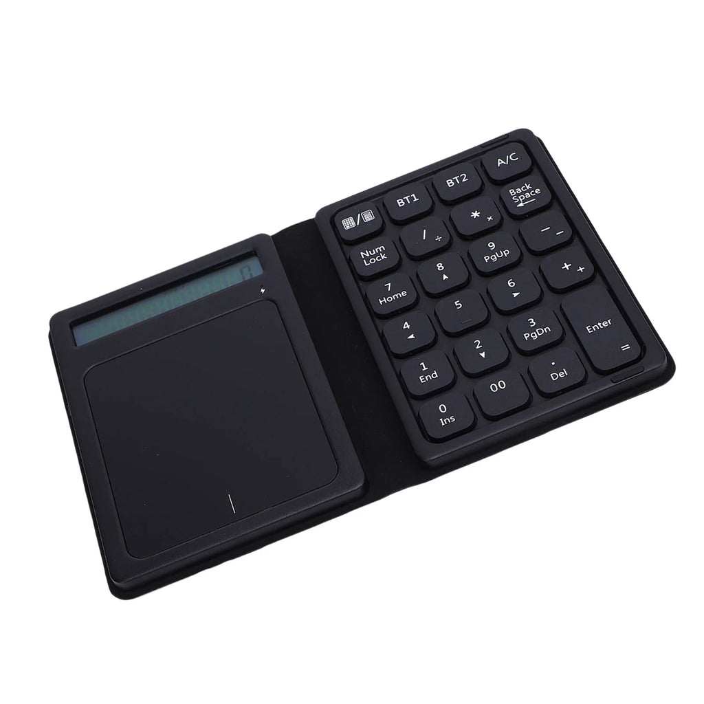 Wireless Numeric Keypad 2 Device Connectivity Bluetooth Numeric Keyboard Foldable Calculator Function for Financial Accounting