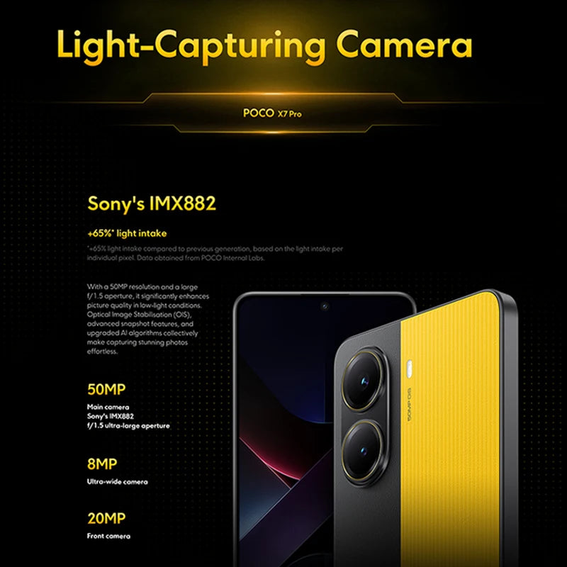 POCO X7 Pro Global Version Mobile Phone 6000mAh Battery 90W HyperCharge Dimensity 8400-Ultra 120Hz 1.5K display IP68 NFC