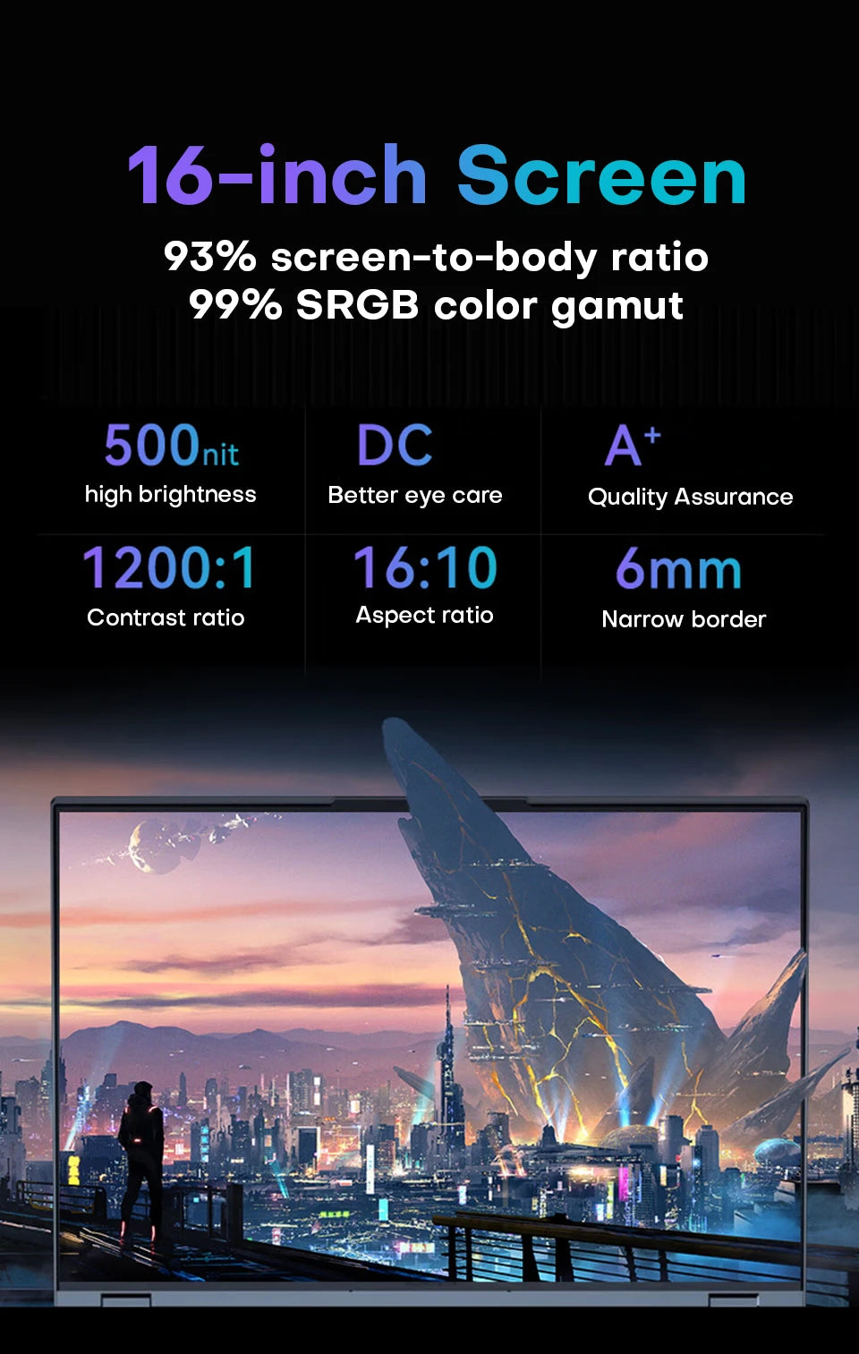 Xiaman 16" Gaming Laptop intel Core i7-6700HQ GTX 1060 Notebook PC IPS 1920*1200 16GB DDR4 1TB SSD Windows 11 Pro Laptop Gamer