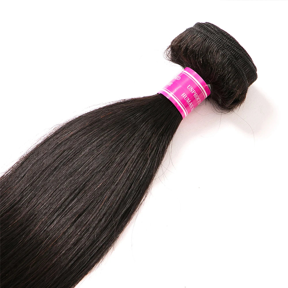 Mureen 100% Unprocessed Raw Human Hair Weave 1/3/4 Bundles Quick Weave Sew In Human Hair Extension Straight Human Hair Bundles