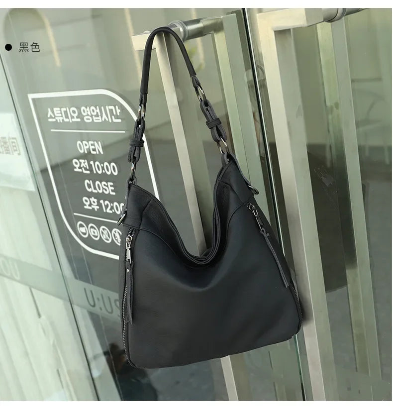 2025 Luxury Women's Handbag - Genuine Cow Leather, Large Capacity & Versatile Shoulder/Crossbody/Tote Commuting Bag