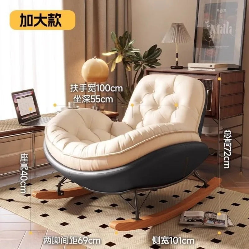 Lazy Sofa Rocking Chair Bedroom Lounge Chair Carefree Adult Living Room Single Balcony Leisure Rocking Chair Recliner Chairs