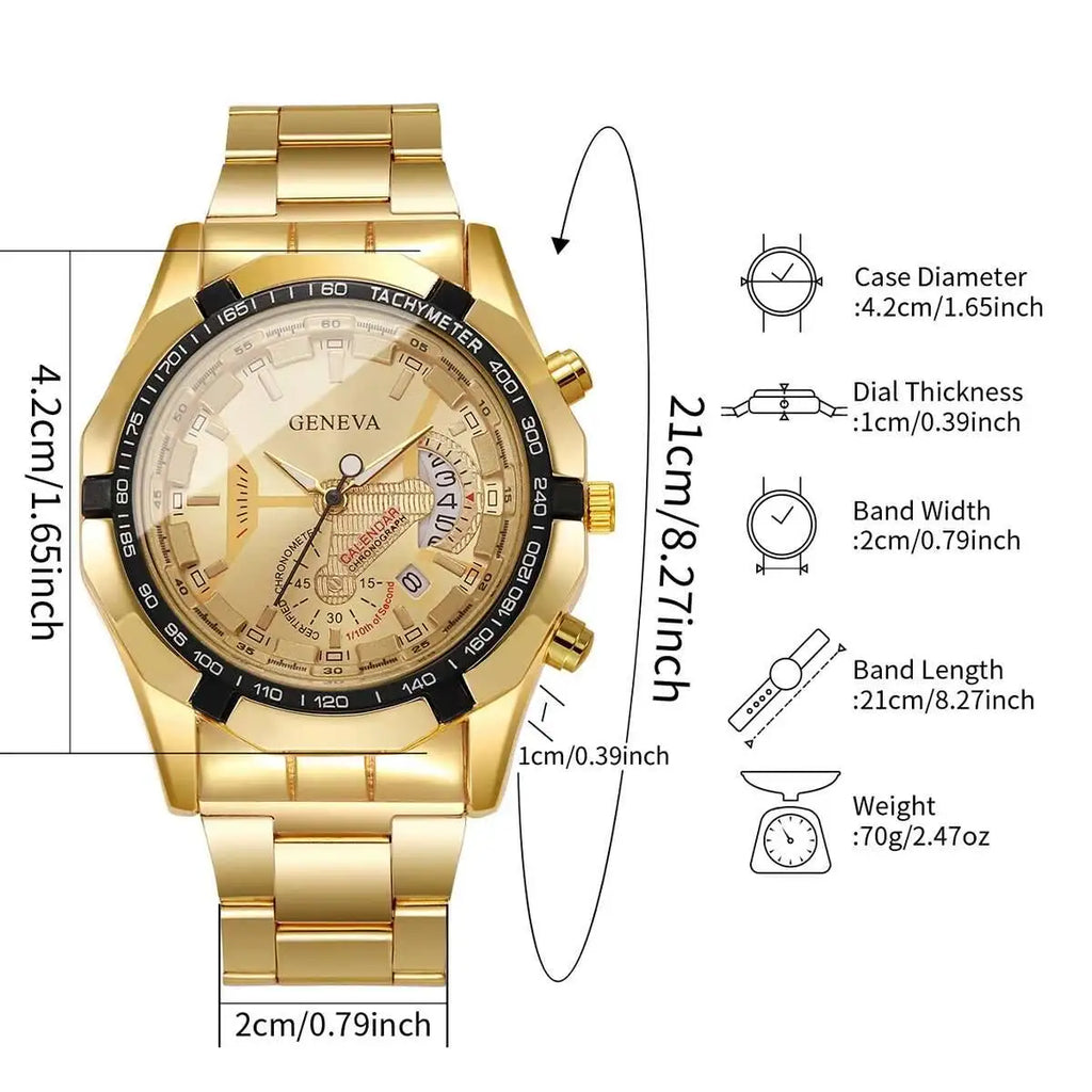 Luxury Men Business Watches Fashion Large Dial Calendar Quartz Watch Reloj Hombre（Without Box）