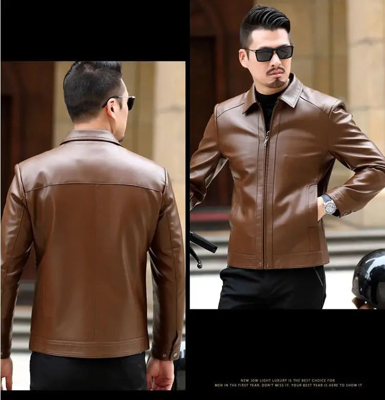 Men's Leather Jacket Man Real Leather Coat Male Leather Clothing Fashion Leather Jacket Genuine Leather Motorcycle Jacket