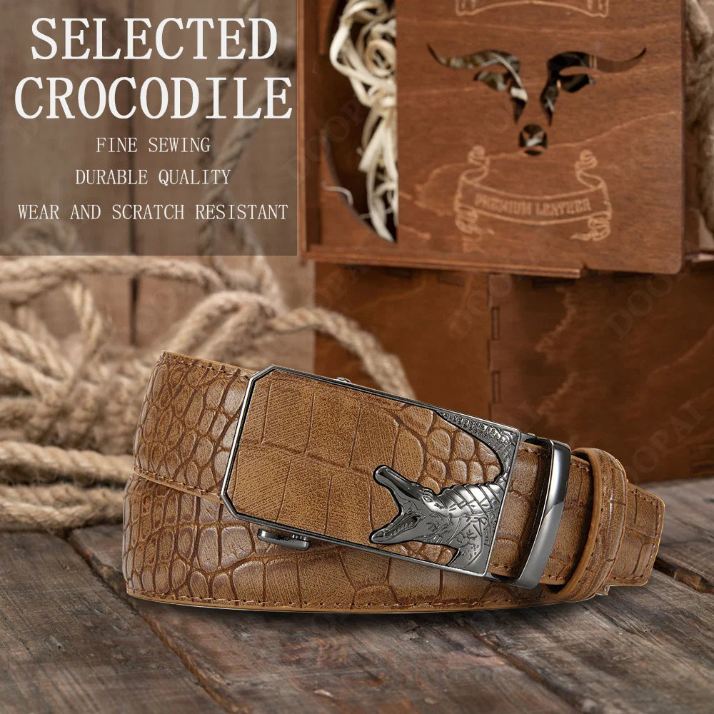 Men's PU Leather Belt Fashion Automatic Buckle Belt for Popular Business High Quality Male Belt