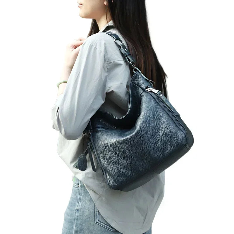 2025 Luxury Women's Handbag - Genuine Cow Leather, Large Capacity & Versatile Shoulder/Crossbody/Tote Commuting Bag