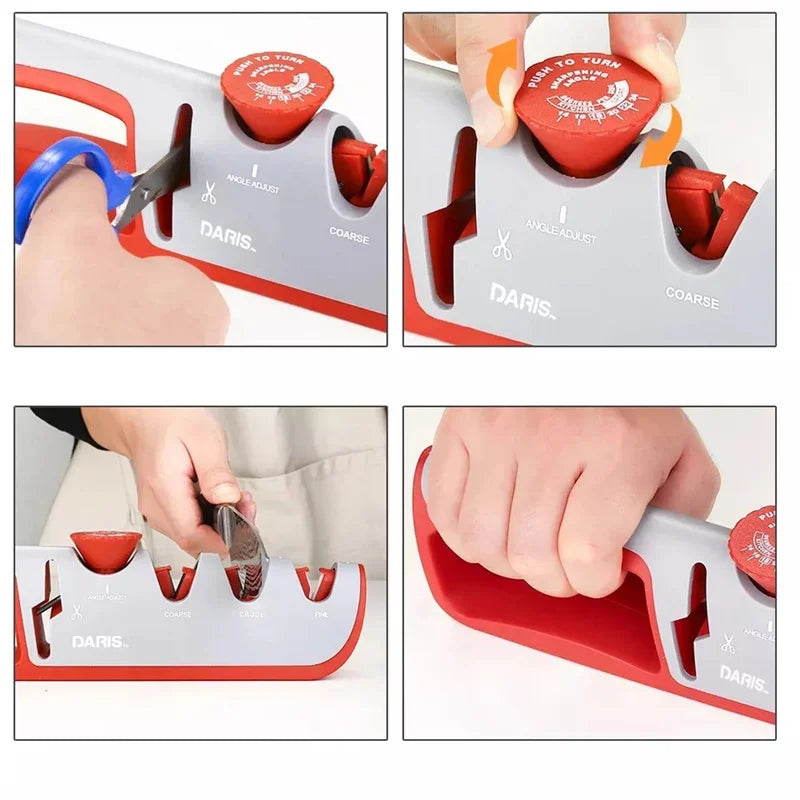 Knife Sharpener 5 in 1 Adjustable Angle Kitchen Grinding Machine Professional Knife Scissors Sharpening Tools with cut resistant