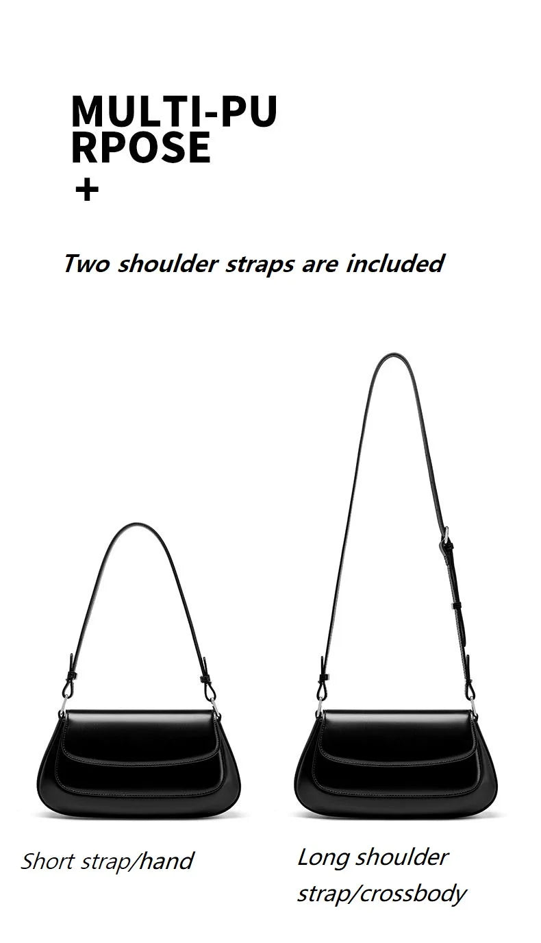 100% Genuine Leather Women Shoulder Bag Korean style Ladies Luxury Cow Leather Crosssbody armpit Bag handbag For Street Shopping