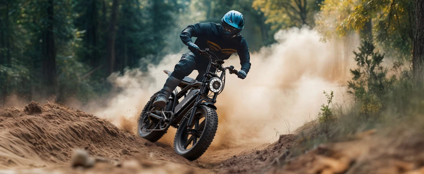 HOVSCO R003 1500W electric bike, 20" fat tires, 28MPH, 48V 15Ah battery, all-terrain, for road, sand, mountain, and snow.