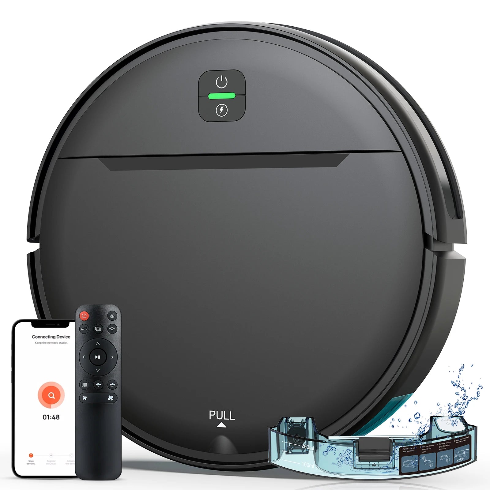 OMESER BR181 Robot Vacuum Cleaner Combo Mop 4KPa Suction Robotic WiFi/Voice Control Auto-Recharge Pet Hair Vacuum Cleaning Robot