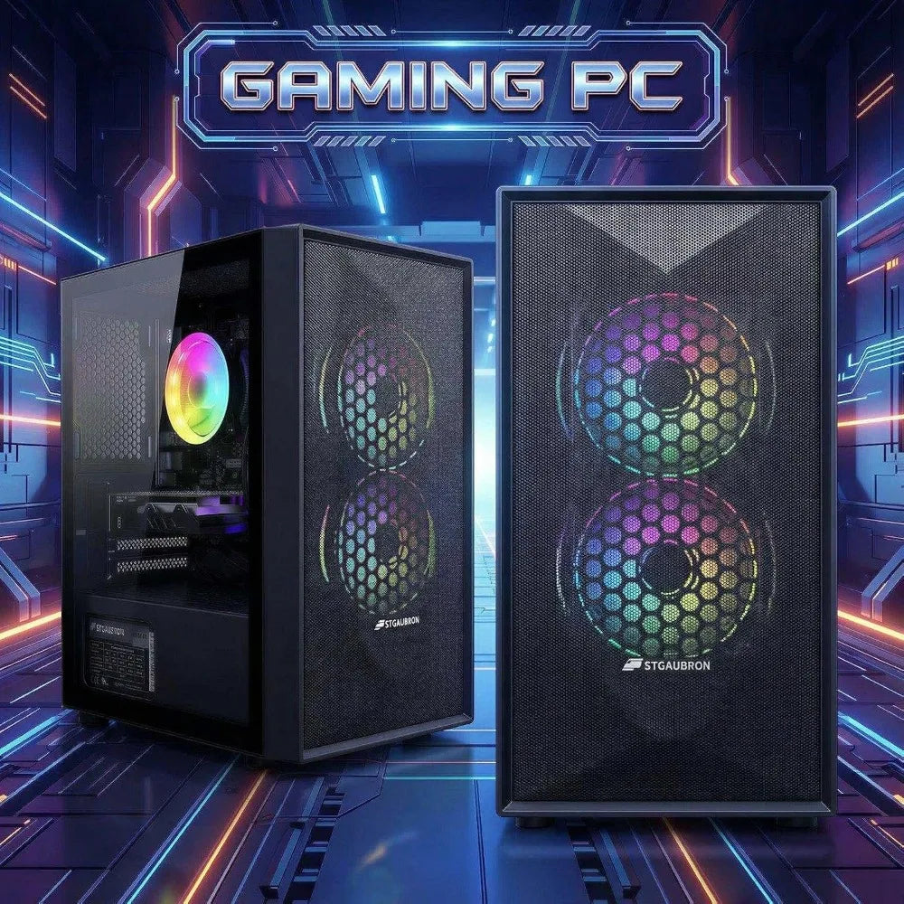 Gaming PC Desktop Computer with Radeon RX 550 4G, Core i5 Processor, 16GB RAM, 512GB SSD, WiFi 6, Windows 11 Home, RGB