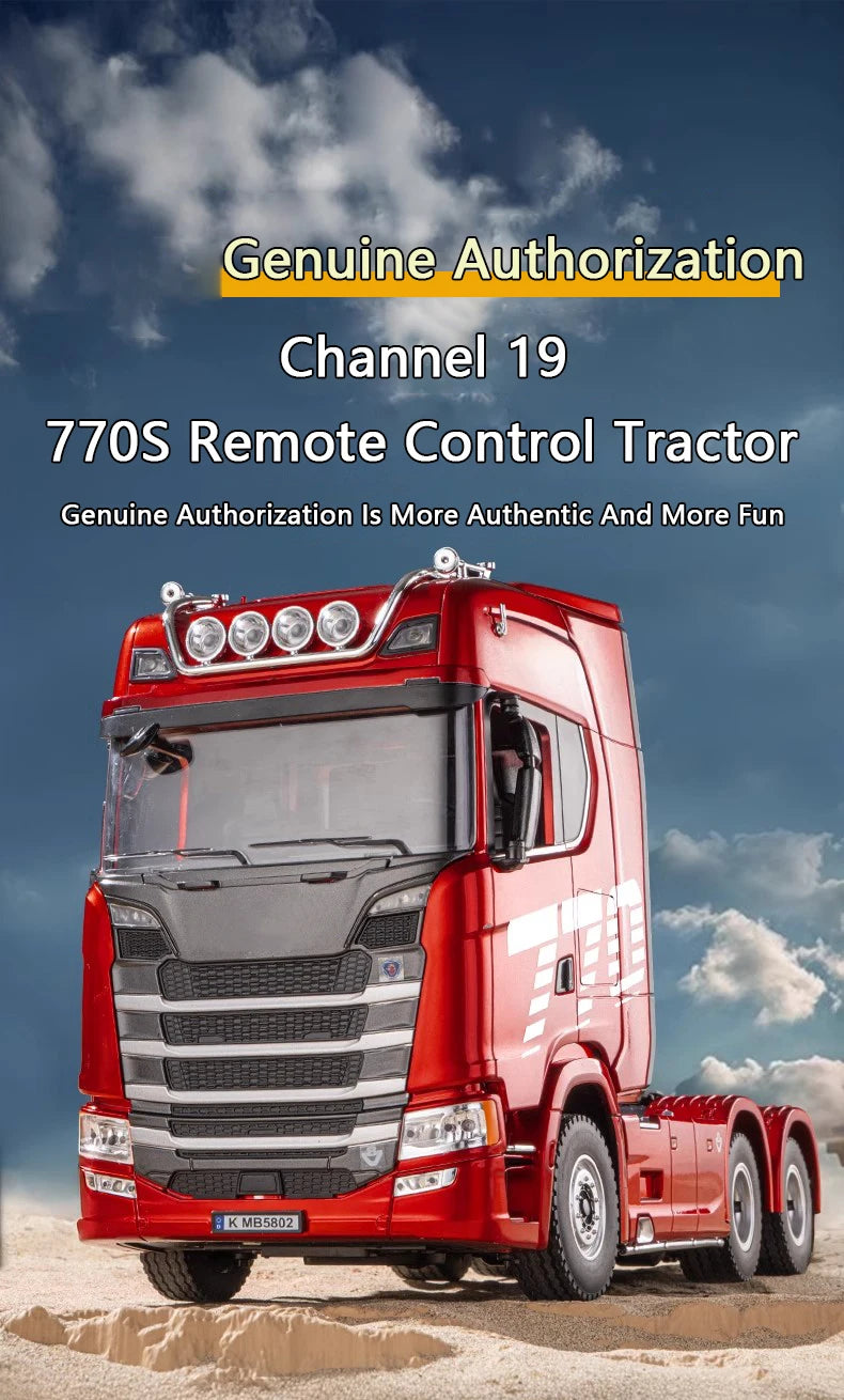 Huina 1501 770S Rc Car Tractor 19Ch Remote Control Trailer Truck 1/18 Engineering Vehicle with Light Sound Toys Christmas Gifts