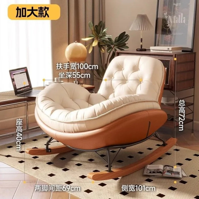 Lazy Sofa Rocking Chair Bedroom Lounge Chair Carefree Adult Living Room Single Balcony Leisure Rocking Chair Recliner Chairs