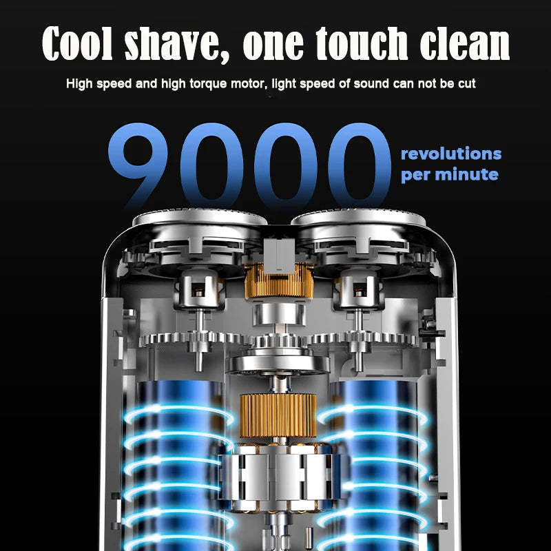 Mini Shaver On-The-Go, Portable Electric Shaver for Men, Dry Shave, USB-C，IPX7 Waterproof Easy Cleaning, Battery Indicator