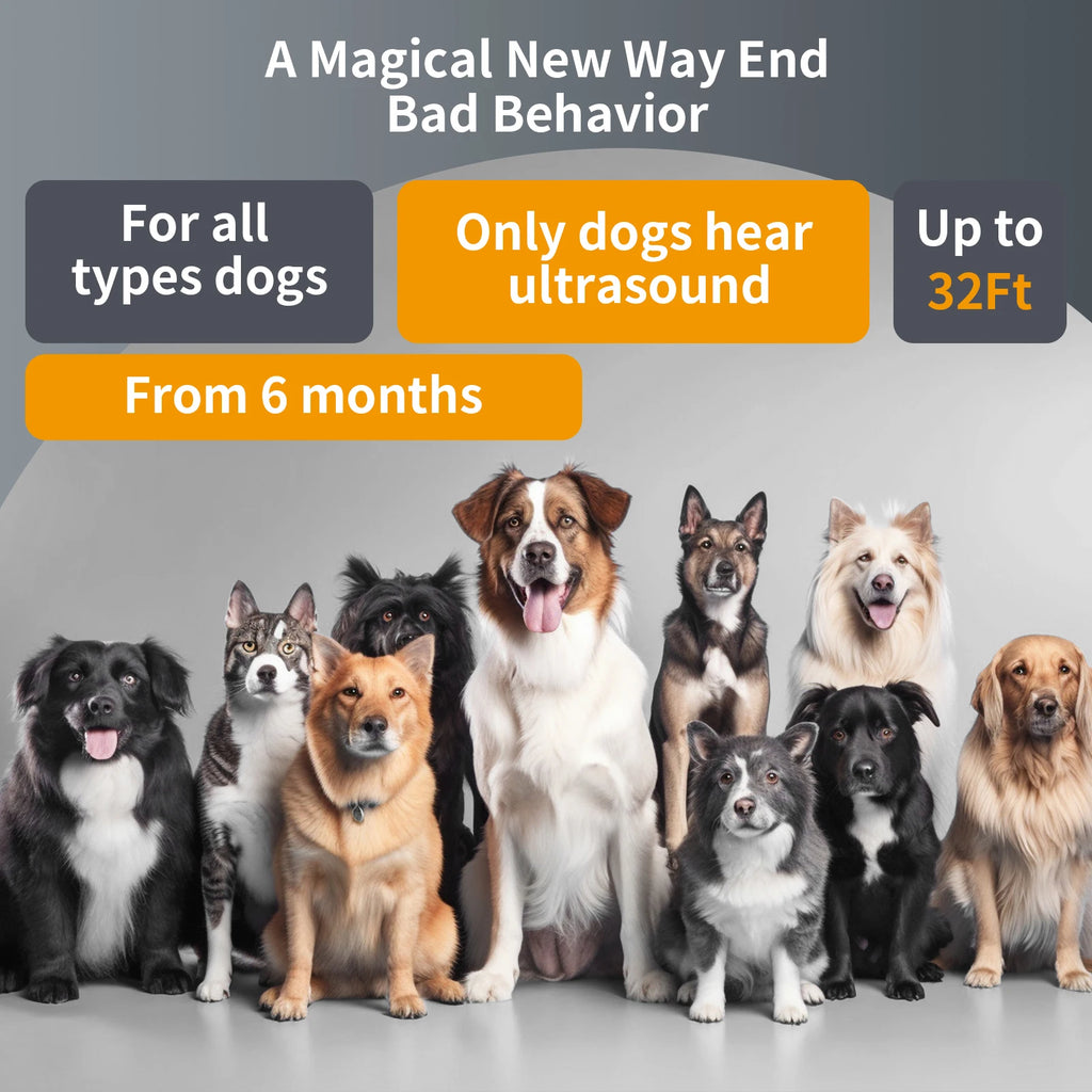 3 Ultrasonic Dog Repeller Anti Bark Dog Attacks Deterrent Devices Rechargeable Pet Stop-Barking Training With LED Flashlight