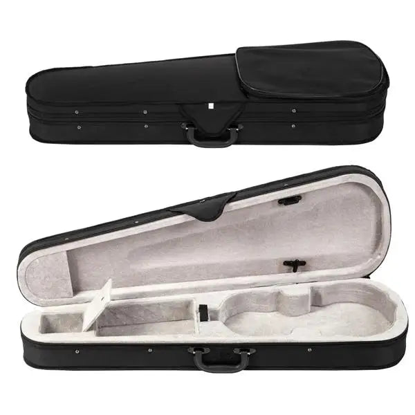 Full Size Matte Black 4/4 Spruce Panel Wooden Violin Set with Case Bow Rosin  4 Strings Shoulder Rest Turner Cleaning Cloth