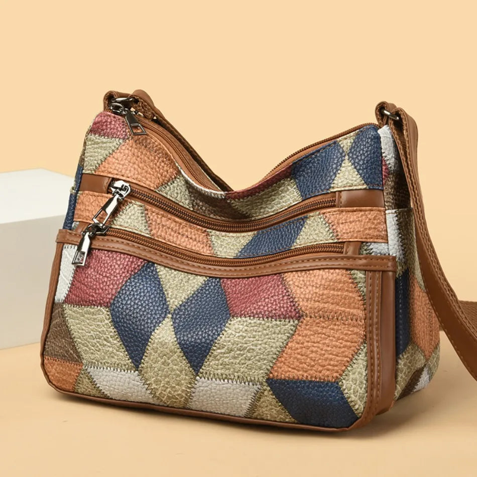 Soft Leather Purses and Handbags Casual Shoulder Crossbody Bags for Women 2024 Vintage Multi-pocket Ladies Messenger Bags Design