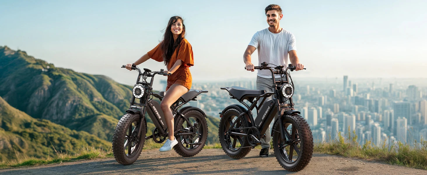 HOVSCO R003 1500W electric bike, 20" fat tires, 28MPH, 48V 15Ah battery, all-terrain, for road, sand, mountain, and snow.