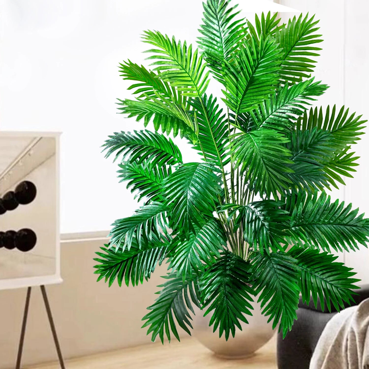 53-123cm  Artificial Palm Tree Tropical Fake Plant Green Plastic Palm Leaf Branches Suitable for Home Garden Decoration