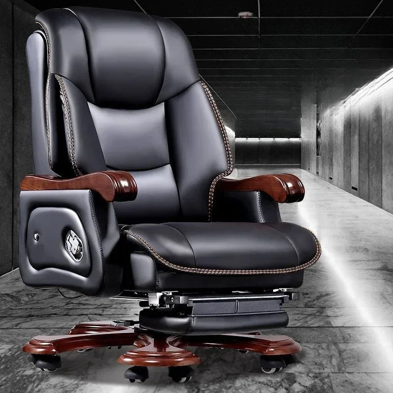 #i Chinese Boss Chair Business leather CEO Office chair with massage pedal, lie down,ergonomics