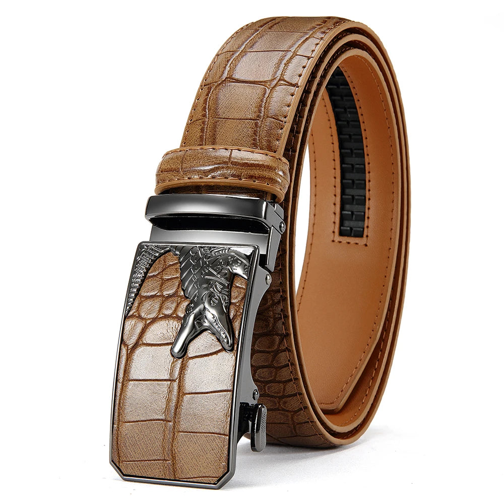 Men's PU Leather Belt Fashion Automatic Buckle Belt for Popular Business High Quality Male Belt