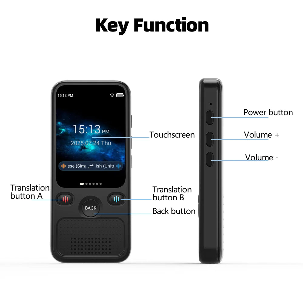MSAI T20 160 Languages Translator with Camera Real-Time Voice Audio Photo Online Offline Translation Device Travel Assistant