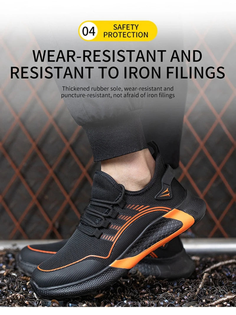 New Breathable Lightweight Work Shoes Comfortable Soft Safety Shoes European Standard Safety Shoes Sport Safety Steel-Toed Shoes