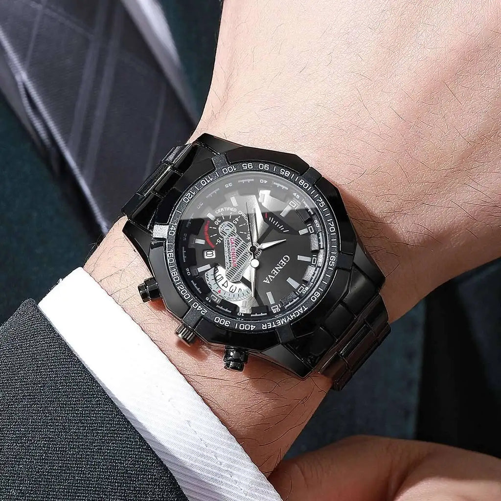 Luxury Men Business Watches Fashion Large Dial Calendar Quartz Watch Reloj Hombre（Without Box）
