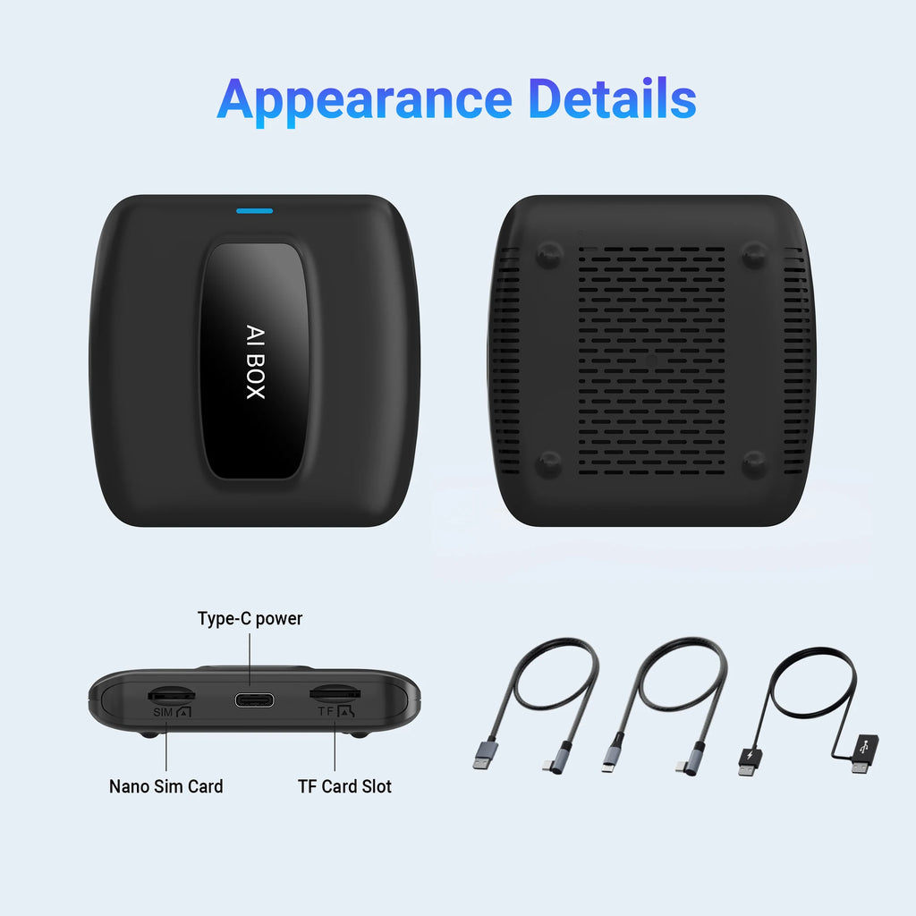 2025 CarPlay Ai Box Wireless Android Auto Car Play Adapter Smart Car TV Accessories for Net flix UtubeQualcomm Snapdragon 6125