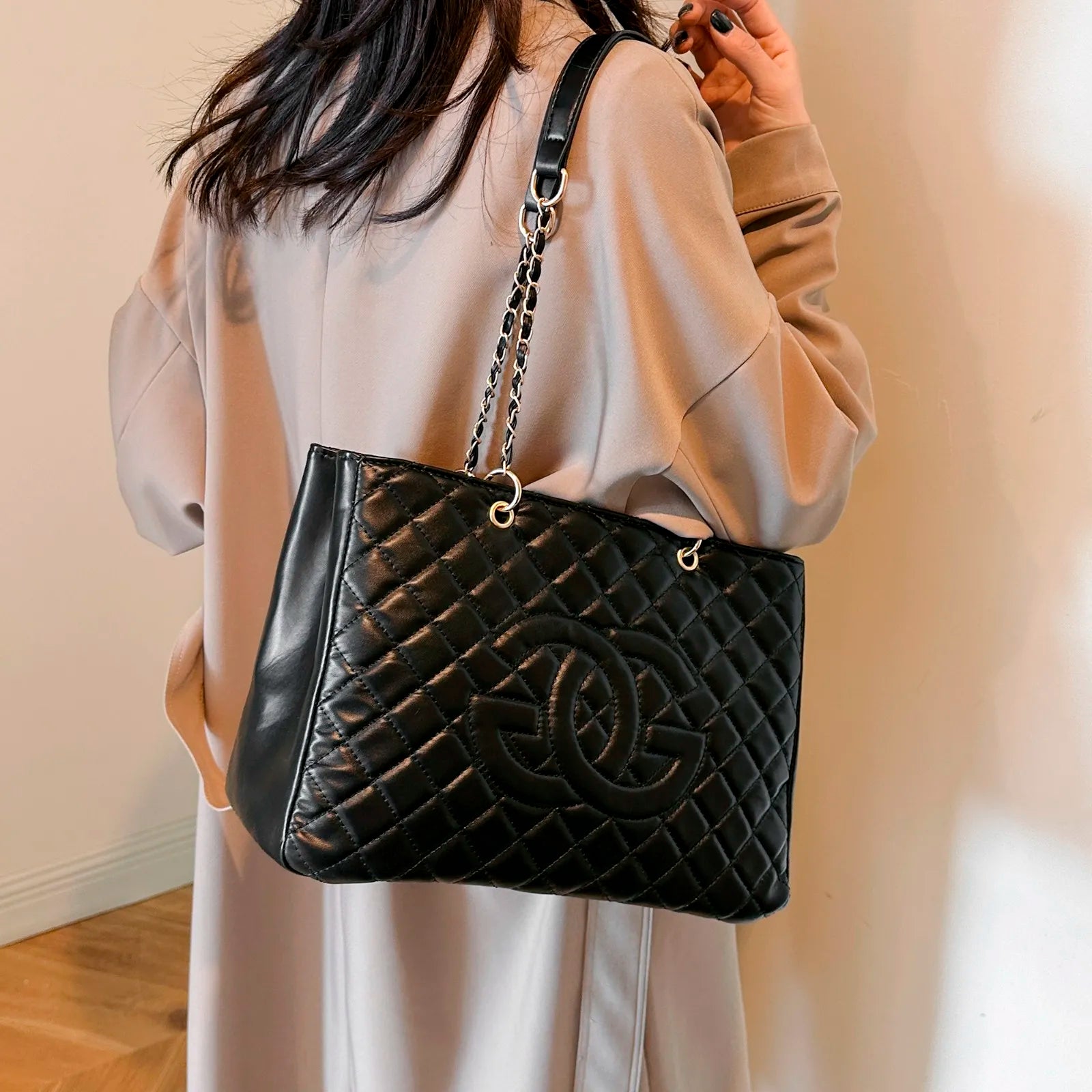 Classic Retro Chain Strap Messenger Bag Women's Luxury Textured Leather Handbag Paris Fashion Zipper Shoulder Bag